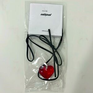 Edikted Heart Pendant Tie Choker